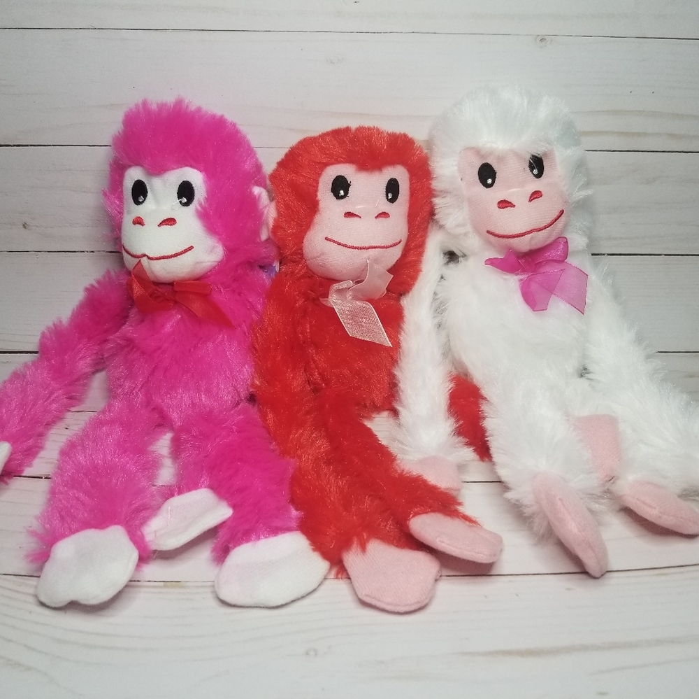 Personalized Valentine's plush monkey
